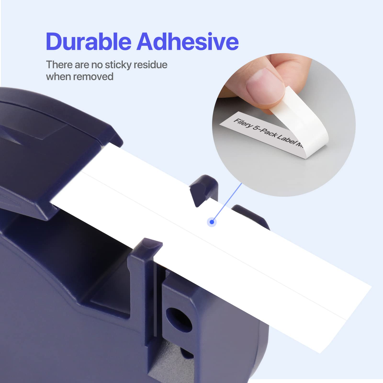 Filery 5-Pack Label Maker Tape for DYMO LetraTag Refill Plastic 91331, Compatible Label Tape Replacement, Black on White 91331 L