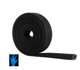 WISAUTO High Temp Black Auto Heat Sleeve Fiberglass Adjustable Heat Shield Black Color 5FT X 26MM(1'')