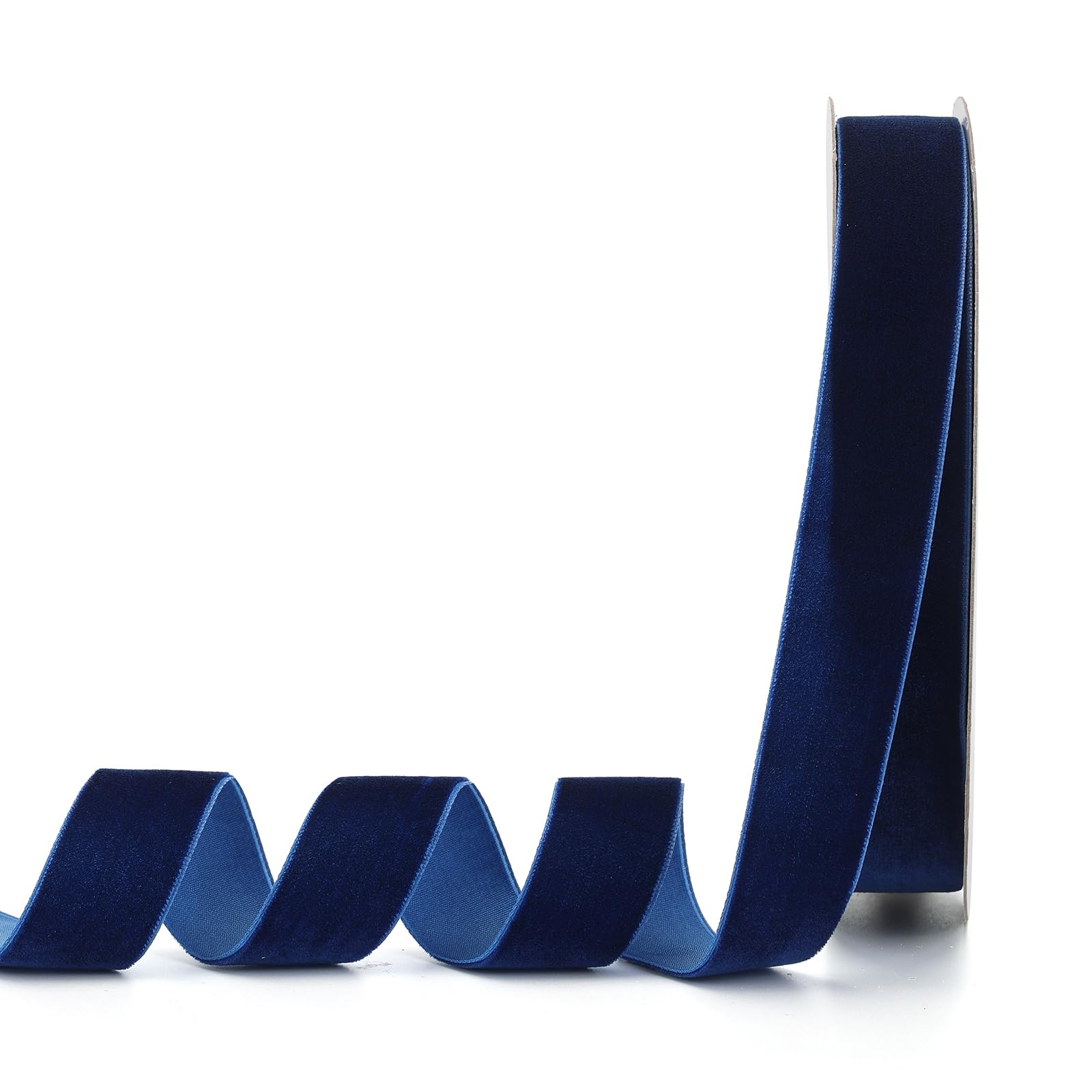 Lemon Park Navy Blue Velvet Ribbon,1 W x 20Yd Single Face,Great for Gift Wrapping,Hair Bows,Handmade Craft and Christmas,Wedding