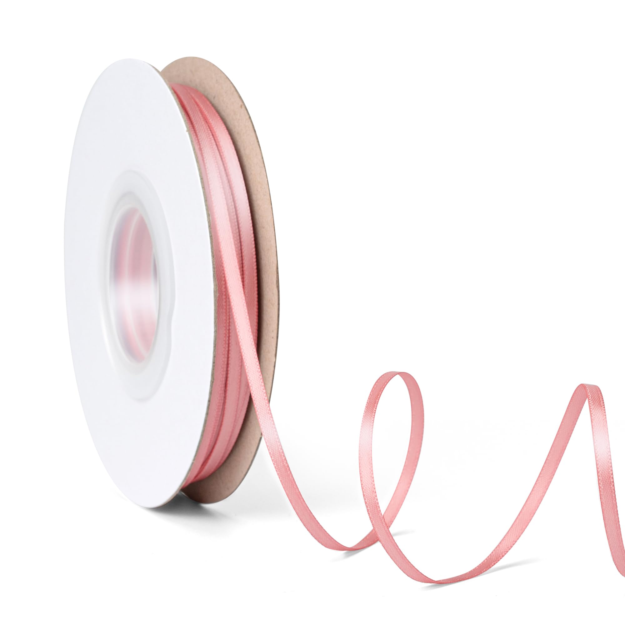 Laferri Double Faced Dusty Rose Satin Ribbon,1/8 X 50 Yards,Thin Fabric Ribbon Use for Gift Wrapping DIY Craft Floral Bouquets W