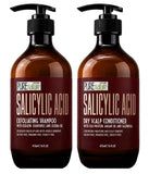Salicylic Acid Shampoo and Conditioner Set - Sulfate Free, Exfoliating Blend for Scalp - Professional Anti Itch, Deep Cleansing 