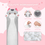 Mewaii Long Cat Plush Kids Body Pillow, 36 Inch Cute Gray Cat Stuffed Animals Soft Plushies, Kitten Kawaii Plush Throw Pillow Do