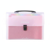 Heavenglow Rainbow Layered 13 Pocket File Organizer Snap Lock Closure 13 Pocket File Holder Large Capacity Portable Document Org