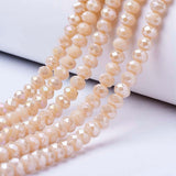 850Pcs Faceted Rondelle Glass Beads Antique White 6mm AB Color Crystal Tiny Loose Beads for Bracelets Necklace Earring Jewelry M