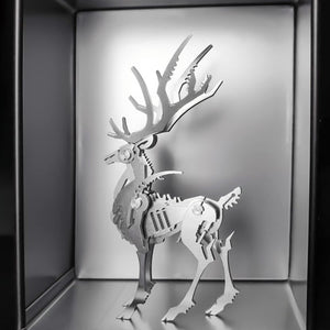 3D Metal Model Kits, Mechanical Small Dream Elk 3D Metal Puzzle,Steel Mythology Animal Series DIY Brain Teasers Simple 3D Puzzle