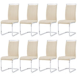 AZmac Modern Leather Dining Chairs Set of 8,Armless Kitchen Chairs,Dining Room Chairs with Upholstered Padded Seat and Sturdy Ch