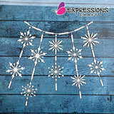 immix Expressions Craft Snow Flakes Dangler Christmas Chipboard Cutouts & Embellishments for Greeting Cards, Layouts, Mixed Medi