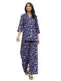 Leriya Fashion WOMEN PRINTED PARTY REGULAR FIT ETHNIC WEAR CO-ORD KURTA SET FOR WOMEN (LF-W2108&TR1063-L-PURPLE)