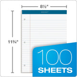 Tops 63379 Double Docket Writing Pad, 8 1/2 X 11 3/4, Legal/Wide, White, 100 Sheets