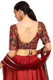 Soch Womens Maroon Sequinned Embellished Georgette Padded Blouse Maroon 36