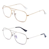 JM 2-Pack Aviator Reading Glasses Women Metal Frame Blue Light Blocking Computer Readers 2.75(Gold & Silver)
