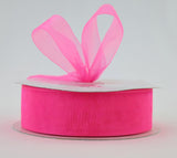 Ribbon Bazaar Plain Sheer Organza 3/8 Shocking Pink 100yd Spool 100% Nylon Ribbon