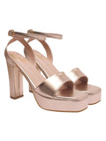 Shoetopia Casual Ankle Strap Rose-Gold Heeled Sandals For Women & Girls /Eu38,Rose-Gold,5,B0F6T1HS1R