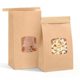 Moretoes Small Cookie Bags with Seal, 55pcs 3.54x2.32x6.69in, Seal by Tin Tie Tab, Brown Kraft Paper Small Bakery Bags with Wind