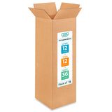 Tall Moving & Shipping Boxes 12L x 12W x 36H (15-Pack) - Extra Strength 200 lb vs Regular - USA-Made Corrugated Boxes for Packag