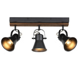 SEEBLEN 3-Light Kitchen Light Fixtures, Adjustable Ceiling/Wall Mount Spotlight, Industrial Black Track Lighting for Living Room