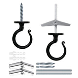 Heavy-Duty Ceiling Hook for Multiple Surfaces - Supports 40 lbs, Versatile for Wood, Concrete & Drywall, Easy Install (2, Black)