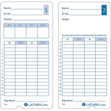 Lathem E14100 Pack of 100 Time Cards, 2Sided, for use with Lathem Model 400E Time Clock, 7 High