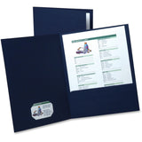 Oxford(R) LinenLike TwinPocket Portfolios, Navy, Pack Of 5