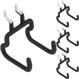 4 Pieces Pegboard Hooks Pegboard Drill Holder Double Power Tool Black Flat Utility Hook Peg Board Organization Accessory for Wor