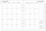 newestor 2026 Monthly Planner Refills for A5 6-Ring Binder, Two Pages Per Month, Jan 2026 to Dec 2026, A5 Size, 6-Hole Punched