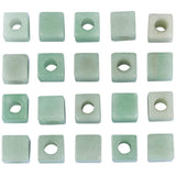Nupuyai Green Aventurine Large Hole Stone Loose Beads for Jewelry Making, Square Shape European Bead fit Charms Bracelet, Pack o