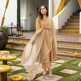 Anni Designer Women'S Rayon Viscose Printed Straight Kurta With Pant & Dupatta (Purika Yellow-Vks02_M_Yellow_Medium),Yellow,M,,,