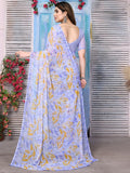 Satrani Womens Pure Chiffon Saree (3211S892N_Light Blue3)