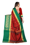 Dhruvi Trendz Cotton Silk Saree For Women (Dt-S2155_Aqua Red)