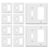 ENERLITES Combination Toggle Light Switch/Decorator Switch Wall Plate, Size 2-Gang 4.50 x 4.57, Polycarbonate Thermoplastic, 881
