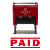 Paid Self Inking Rubber Stamp (Red) Medium