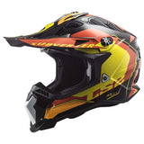 LS2 Helmets MX-Off Road Subverter Evo Helmet (Arched Gloss Black/Yellow/Orange - 2X-Large)