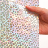 Ga-Geetopia Holographic 3D EVA Shower Curtain Liner Circle, 72x72 Premium Medium Weight Clear Plastic Bathroom Shower Curtain wi