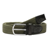 Louis Stitch MenS Olive Green Braided Elastic Stretch Belt With Leather Tipped End Stretchable Canvas Waist Band For Men Women 