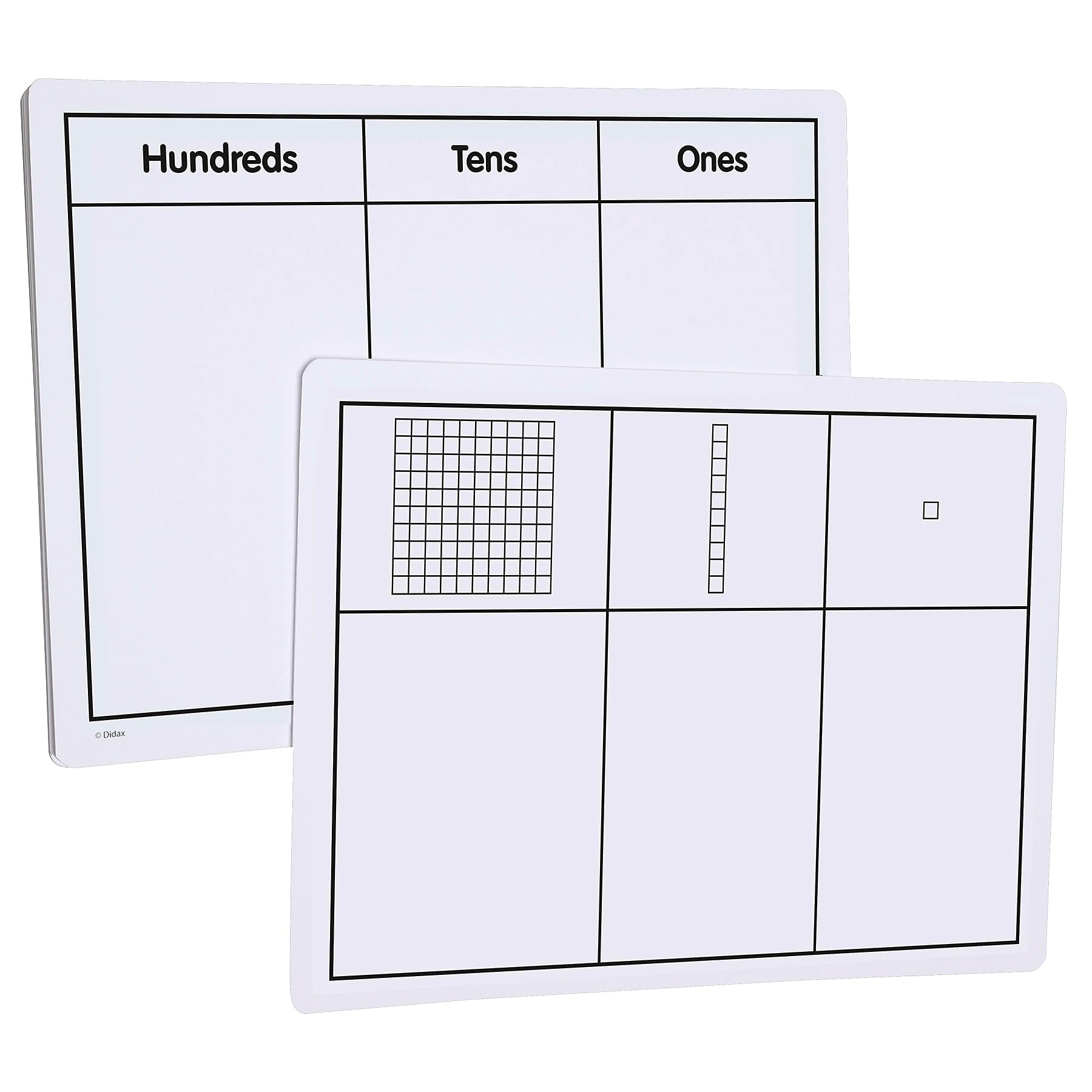 Didax Write-On And Wipe-Off Base Ten Mats, Set Of 10