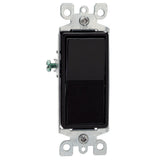 Leviton 56012E 15 Amp, 120/277V, Decora Rocker SinglePole AC Quiet Switch, Residential Grade, Grounding, 10Pack, Black
