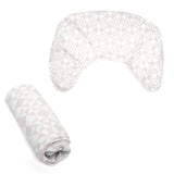 Boppy Nursing Pillow Cover, Beige Checkered Quilt, Single Cover, Easy-On Slipcover with Gentle 100% Organic Cotton Fabric for Th