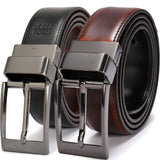 Beltox Fine MenS Dress Belt Leather Reversible 1.25 Wide Rotated Buckle Gift BoxBlack Buckle With Cognac/Black Belt,5254