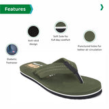 Ortho Joy Men'S Extra Soft Doctor Ortho Medicare Comfortable Slippers (Dark Green 10 Uk),Dark Green,10,B09Q11BBY1