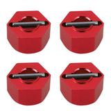 Aluminum RC Front & Rear Wheel Hubs Hex 12mm Upgrade 1654 for 1/10 Traxxas 4X4 Slash Hoss Stampede Rustler 4WD (Red)