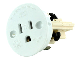 Sillites Self Contained Receptacle - Tamper Resistant - Includes Cover Cap And Mounting Screws - White