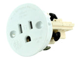 Sillites Self Contained Receptacle - Tamper Resistant - Includes Cover Cap And Mounting Screws - White