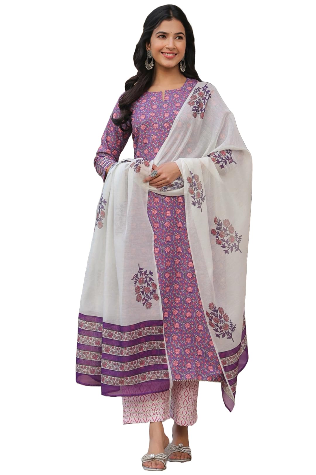 Gosriki Women'S Cotton Blend Straight Printed Kurta With Pant & Dupatta (Blockbuster Multi-Nw-Gs_Xxl_Multi_Xx-Large) Multicolour,Multicolour,2,B0CQPFYB18