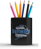 Houseward SOFTWARE ENGINEER Printed Pen stand 1 Compartments ceramic for offices desk computer table design 84