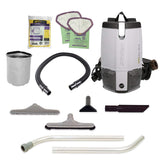 ProTeam Backpack Vacuums, ProVac FS 6 Commercial Backpack Vacuum with HEPA Media Filtration and Restaurant Tool Kit, 6 Quart, Co