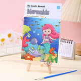 Firstly Watercolor Painting Books for Beginners, Pocket Book with 1 Paint Brush, Painting Fun for Children, 12 Sheet Cartoon Wat