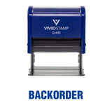 BackOrder Self Inking Rubber Stamp (Blue Ink) XLarge