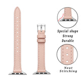 STIROLL Slim Leather Bands Compatible with Apple Watch Band 38mm 40mm 41mm 42mm 44mm 45mm 49mm,Top Grain Leather Watch Thin Wris
