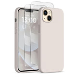 COFFKER for iPhone 13 Phone Case with [2X Screen Protectors], Liquid Silicone Shockproof Protective with Soft Anti-Scratch Micro