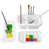 MyLifeUNIT Paint Brush Cleaner, Paint Brush Holder and Organizers with Palette for Acrylic, Watercolor, and Water-Based Paints (
